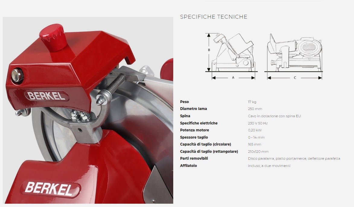 Berkel Affettatrice Professionale Pro Line VS25 Rosso